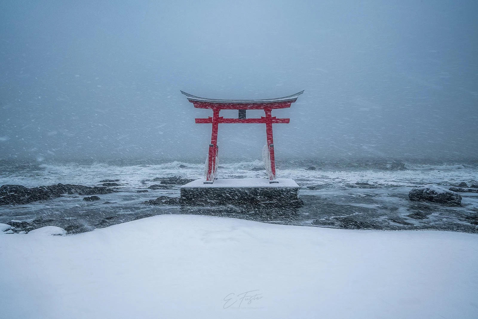 Frozen Torii — fine art photograph from the Japan Landscapes collection